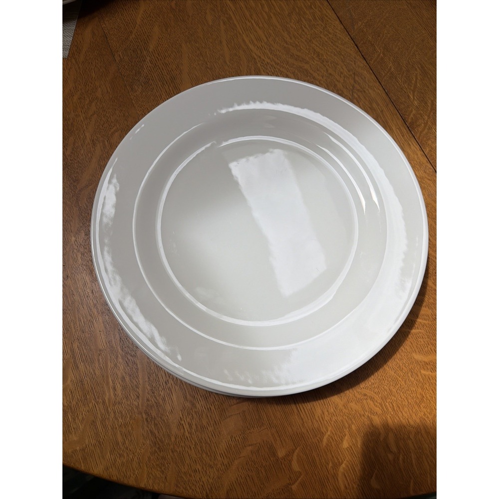 Set Of 4 Wedgwood Grand Gourmet Dinner Plates 12" White Bone China England 1999